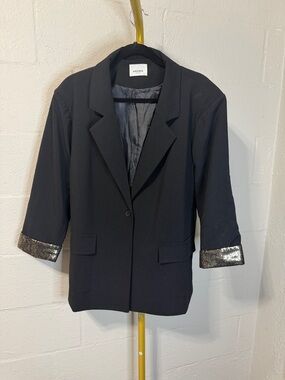 ANDREE BY UNIT Black Blazer with Sequin Cuffs